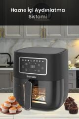 Goldmaster Versay 1700w Xl Dokunmatik 8 Ön Ayarlı Cam Kapaklı Hazne Aydınlatmalı Airfryer Sıcak Hava Fritözü