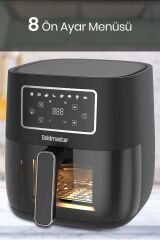 Goldmaster Versay 1700w Xl Dokunmatik 8 Ön Ayarlı Cam Kapaklı Hazne Aydınlatmalı Airfryer Sıcak Hava Fritözü