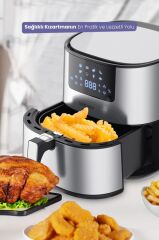 Goldmaster Novo 2000 Watt Yüksek Güç 6,4 Litre Inox Geniş Xxl Dokunmatik Airfryer Yağsız Sıcak Hava Fritözü