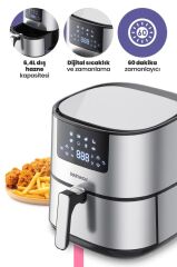 Goldmaster Novo 2000 Watt Yüksek Güç 6,4 Litre Inox Geniş Xxl Dokunmatik Airfryer Yağsız Sıcak Hava Fritözü