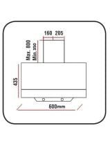 Elenberg ELB-17 60 Cm Siyah Cam Ankastre Davlumbaz