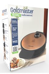 Goldmaster Goldy Rose Gold 1000 Watt Taşmayı Önleyen Derin Plakalı Aşırı Isınmaya Dayanıklı Waffle Makinesi